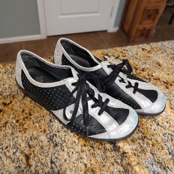 Rieker Remonte Women's Sneakers Size US 8 EU 39 Black Silver - Stylish Comfort - Picture 2 of 15